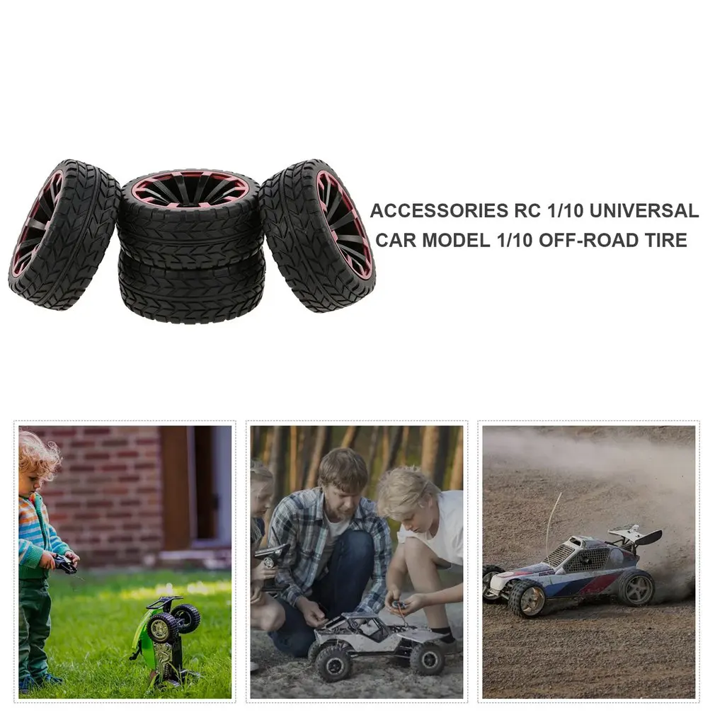 

4Pcs Climbing Car Off-road Wheel Rim And Tires For 1/10 Monster Truck Racing RC Car Accessories Component