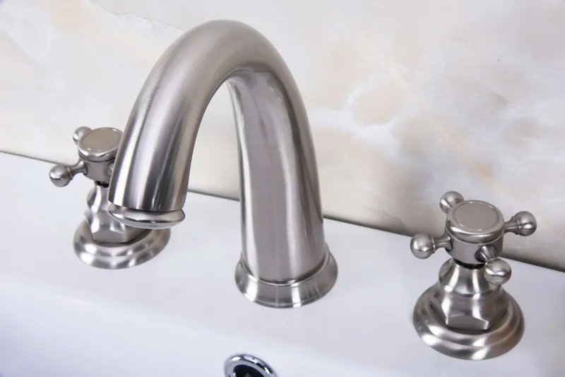 Смесители для умывальника из матового никеля смеситель ванной комнаты с двойной