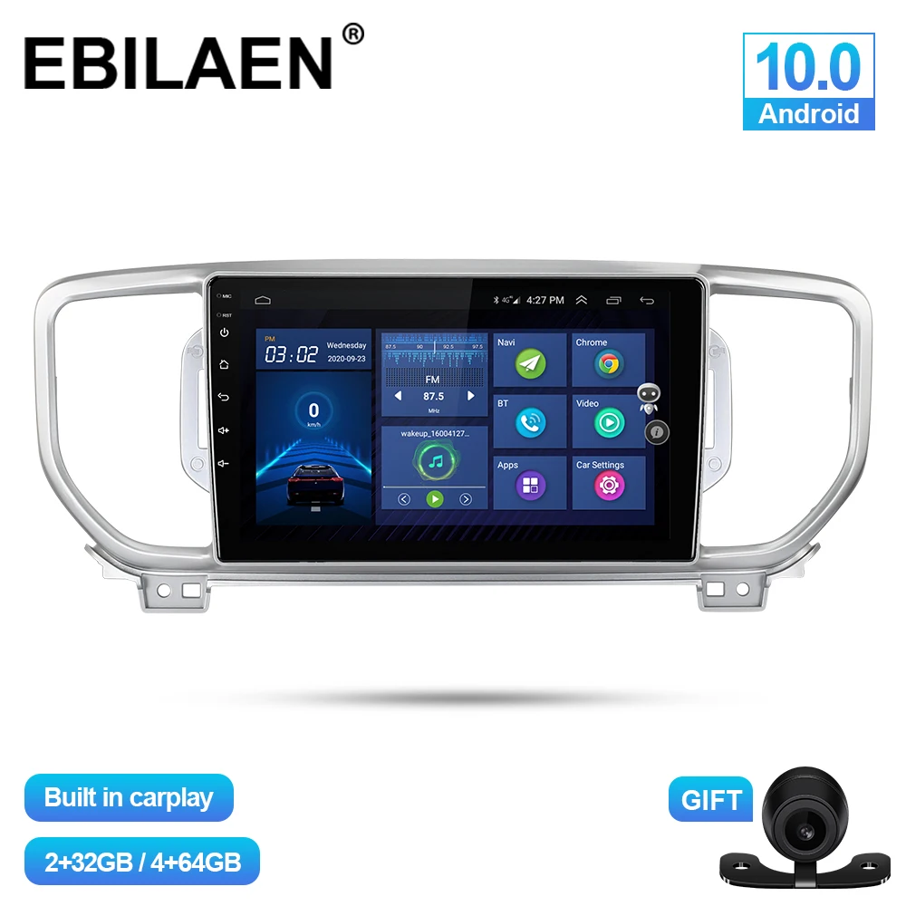 

EBILAEN автомобильный мультимедийный плеер для KIA Sportage 4 KX5 2016-2019 Android 10,0 Авторадио GPS навигация DSP IPS головное устройство 4G стерео