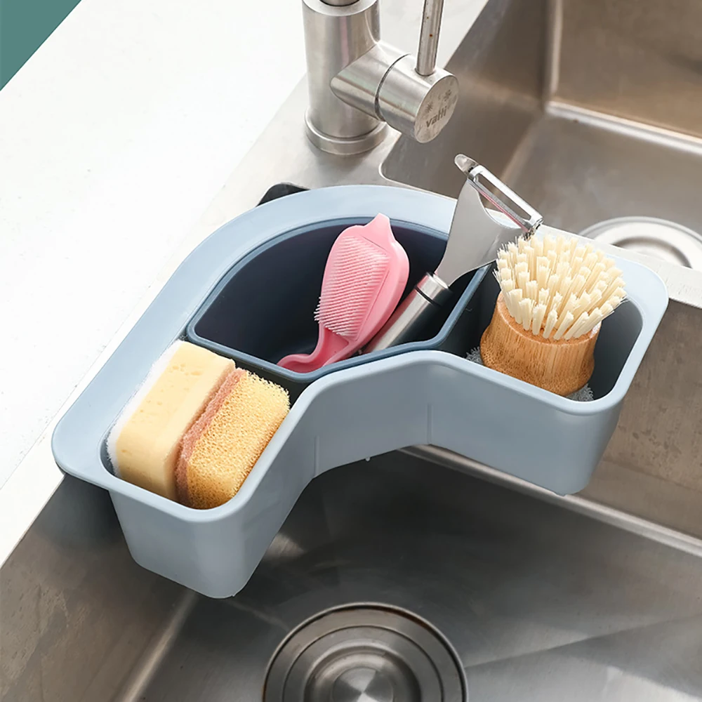 

Suction Cup Type Household Non-perforated Triangular Kitchen Waste Filter Drainage Basket Dividable Drain Storage Rack