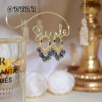 noble temperament black zircon tassel stud earrings women exquisite fashion birthday party jewelry