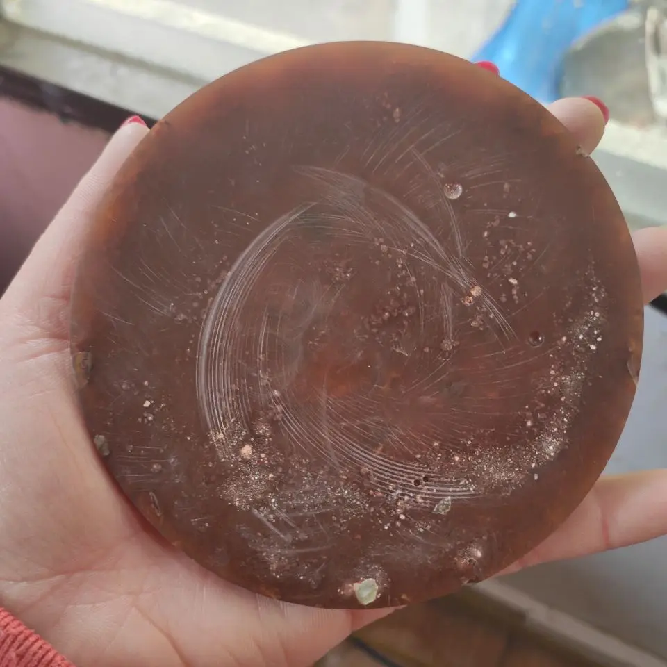 11-12cm Natural Ammonite Fossil Slice Plate Crystal Ocean Conch Stone Madagascar Mineral Healing Specimen | Дом и сад