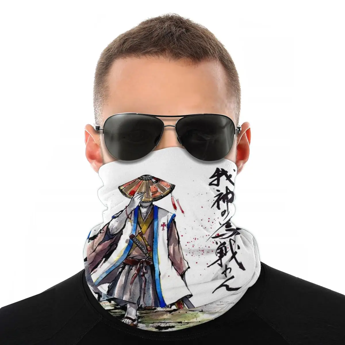 Шарф-повязка на голову унисекс с каллиграфией