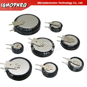 1 шт. супер конденсатор 5,5 В 0.1F 0.22F 0.33F 0.47F 1F 1.5F 4.0F V-type Button Farad конденсатор