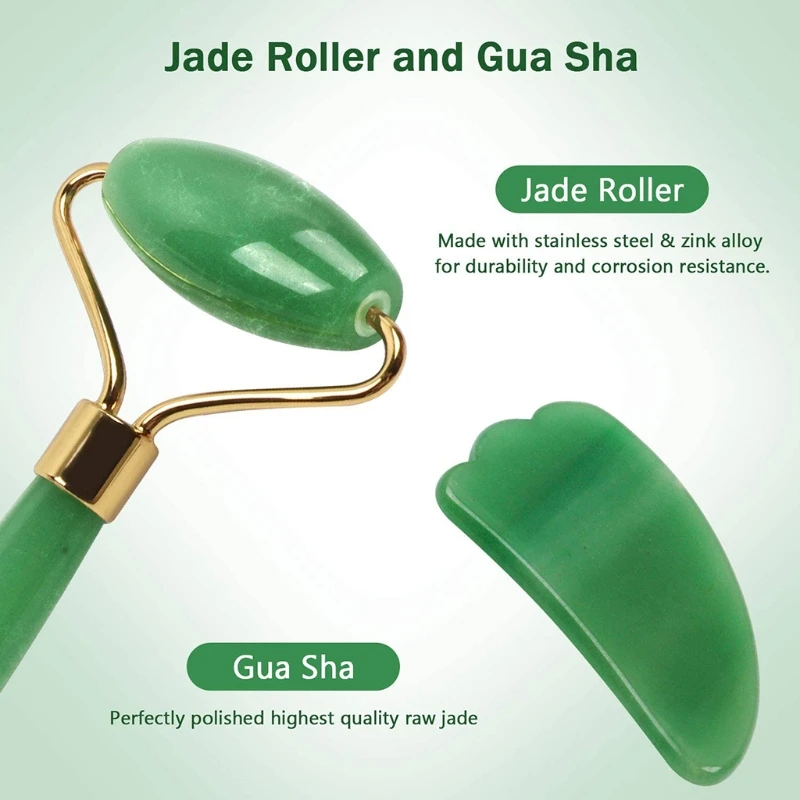 

Facial Massager Roller Plate White Jade Stone Massage Eye Face Neck Thin Lift Relax Slimming Tools Double Heads