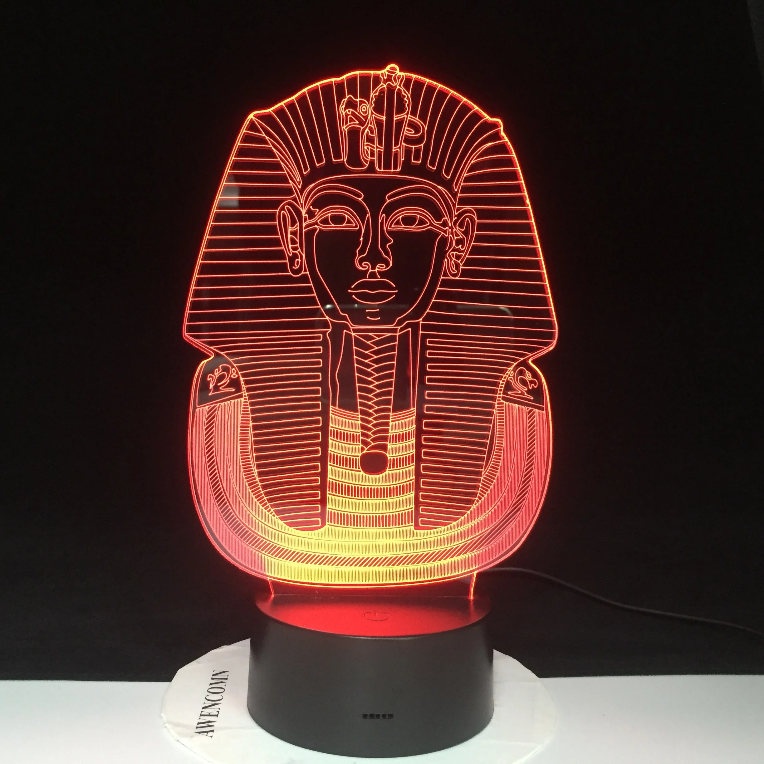 Египетский Сфинкс настольная лампа с Usb Креативные 3D светодиодные визуальные 7
