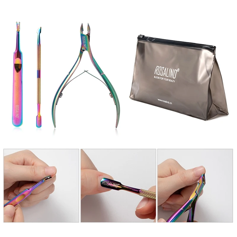 

4pcs Finger Toe Nail Dead Skin Fork Trimmer Cuticle Pusher Peeling Remover Manicure Pedicure Set