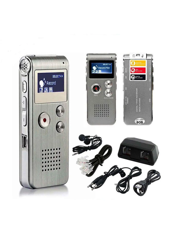 Portable mini voice recorder mini digital sound Voice recorder 8gb Telephone recorder dictaphone MP3 Player With WAV MP3 Player