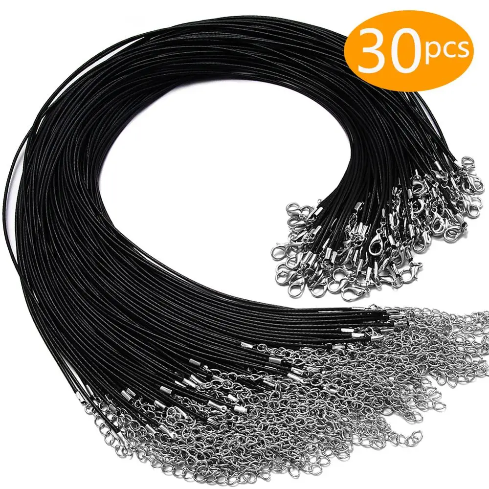 Кожаный шнур для ожерелья с застежкой браслетов подвесок цепочек подходит