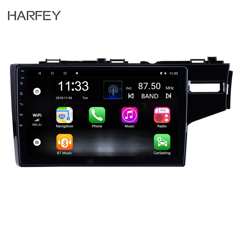 Harfey 10 1 &quotAndroid 0 2 Din gps Автомагнитола для 2014 2015 HONDA JAZZ FIT (RHD) головное устройство