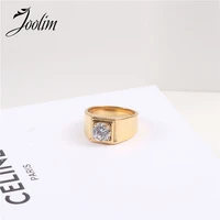 joolim high end pvd fashion crystal rings for women stainless steel jewelry wholesale