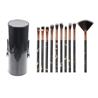 10 in 1 leather barrel eye shadow brush blush brush loose powder brush eye brush eye makeup cosmetic brush set kit tools