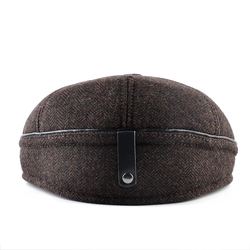 Зимние береты шапка для мужчин новые модные кепки мужской теплый берет с ушами