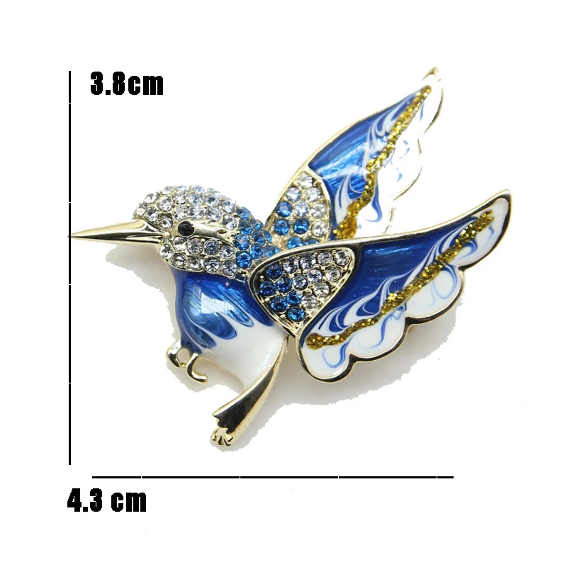 Элегантная булавка Женская Брошь Стразы подарки для груди с мультяшным Колибри