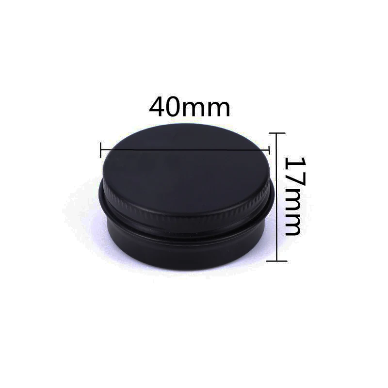 

15g Black Aluminum Jar metal Cosmetic Packaging Container 1/3 oz ointment cream tin jars 15ml mini lip balm containers sample