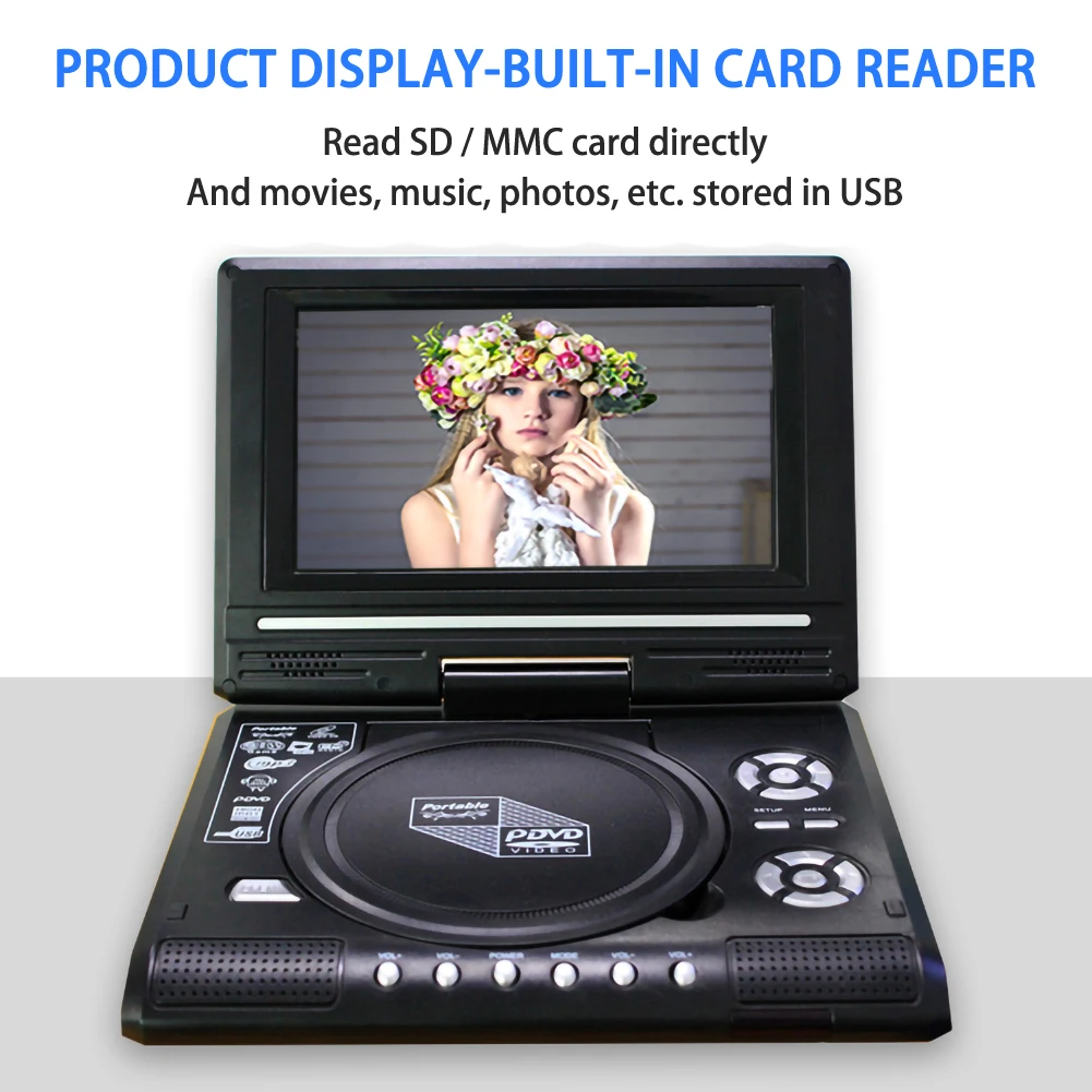 Портативный автомобильный DVD-плеер 7 8 дюйма USB HD TV домашний VCD MP3 CD-плеер