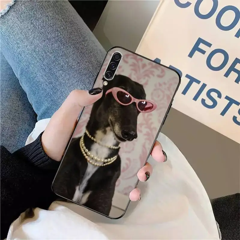 

Galgo Greyhound funny Dog Phone Case For Samsung galaxy A S note 10 7 9 20 30 31 40 50 51 71 21 s ultra high quality cover shell
