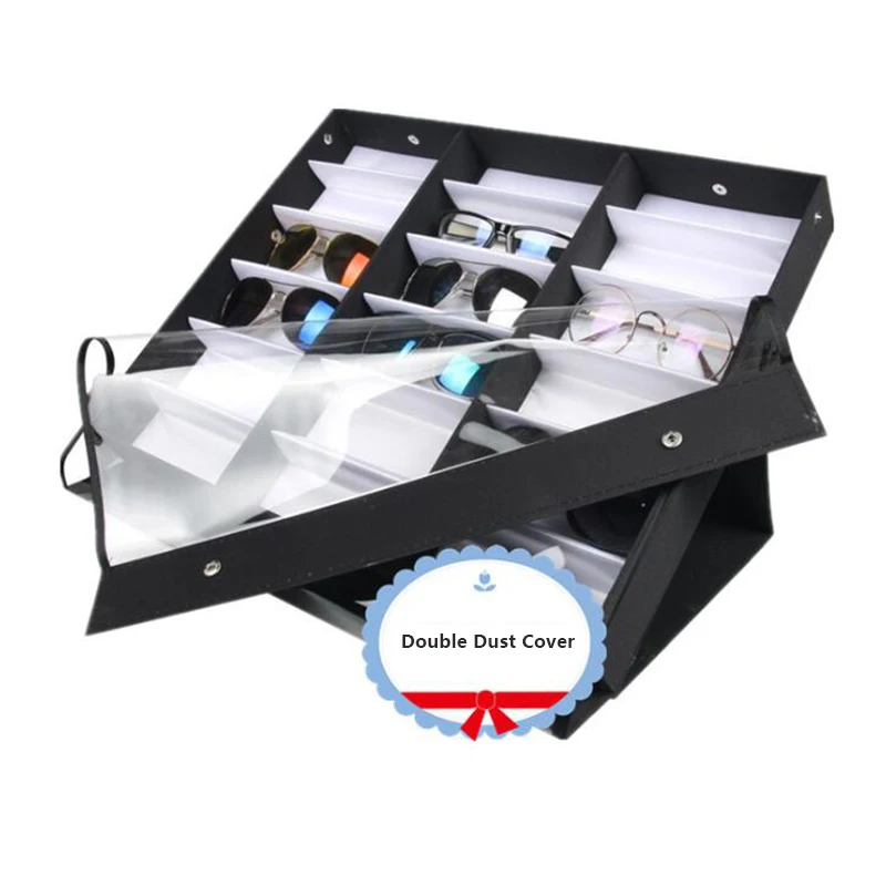 Вместительная коробка для хранения очков модная солнцезащитных большая 18 пар