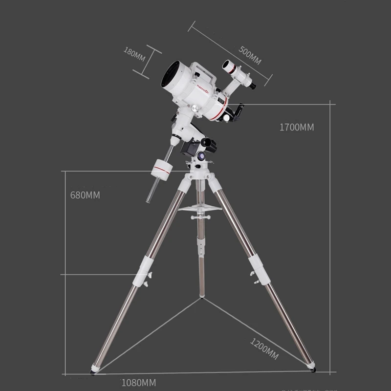 Maxvision 152 Folding Telephoto Maca Astronomical Telescope 152/1900mm F12.5 with EXOS-2 German Equatorial Mount 2 Inches Tripod |