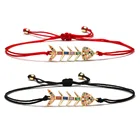 Разноцветный кубический цирконий камни Шарм Рыбная кость браслет Для женщин 2021 Новый CZ Медь Красная Нить морской Lucky Ювелирное Украшение с изображением животных, он