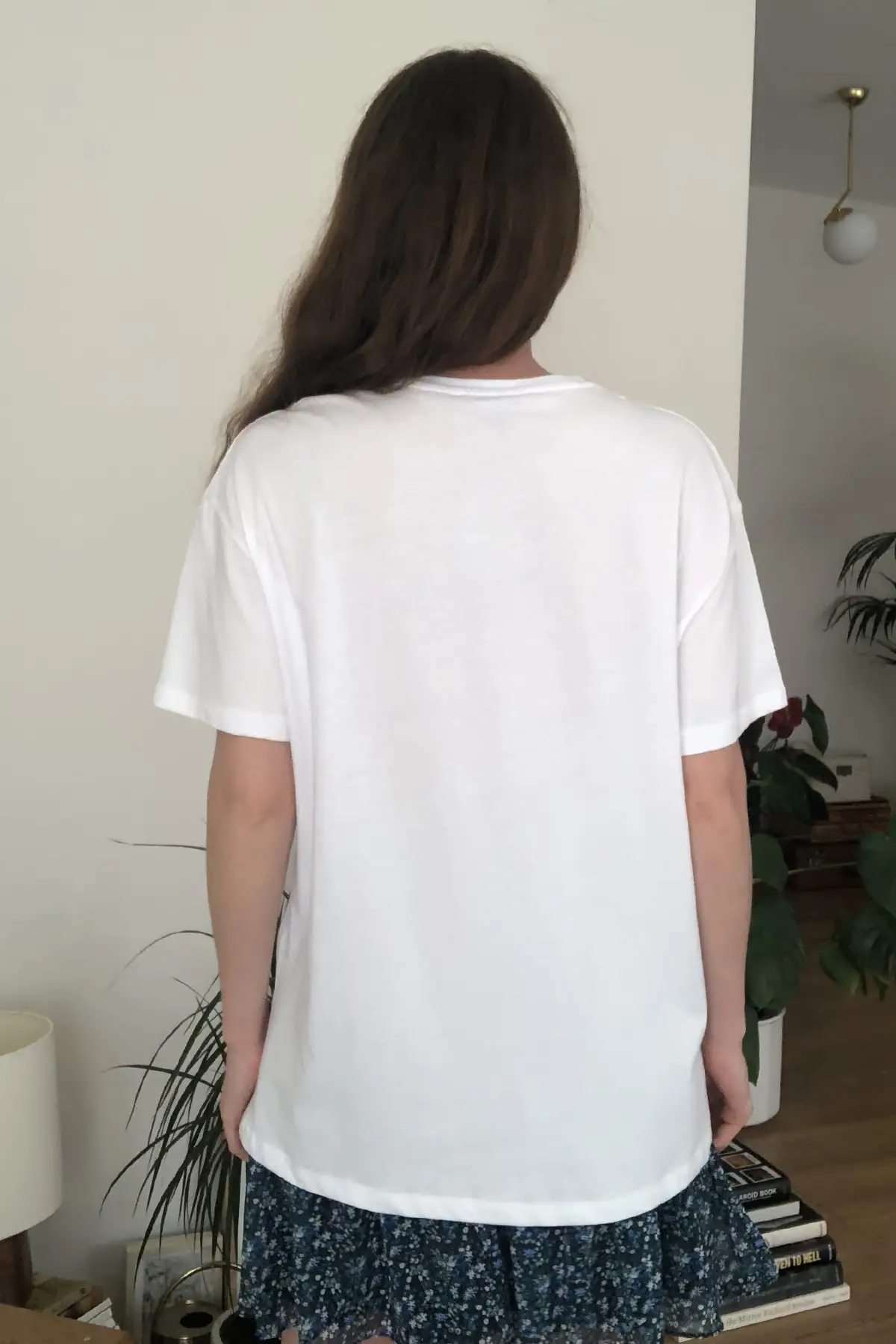 

Women's New Spring Season White Printed Boyfriend Knitted T-Shirt