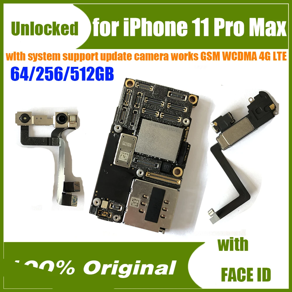 Оригинальная материнская плата для iPhone 11 PRO MAX разблокированная с распознаванием