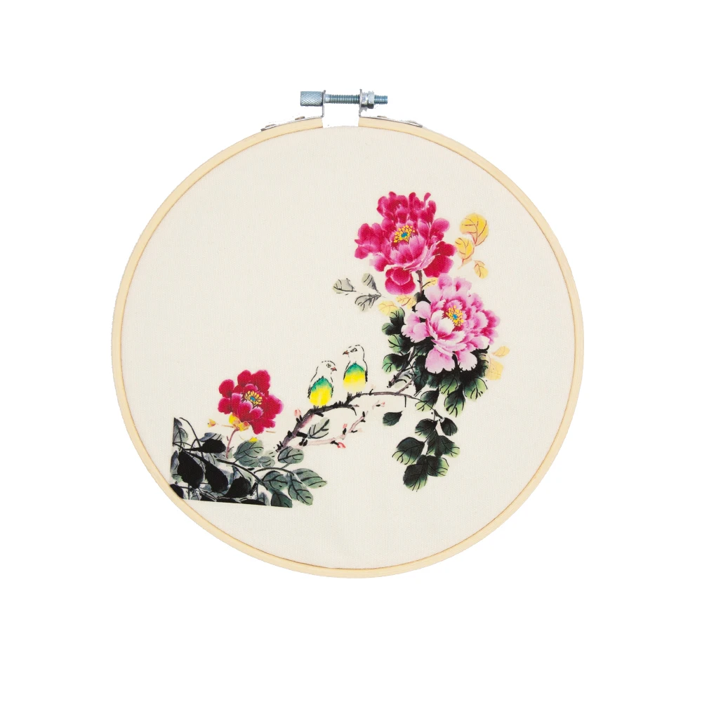 

One piece handmade wall desk decorations home shop bar wedding scene ornaments Cotton canvas hand painted peony No.QC-1808