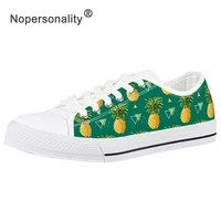 nopersonality fruit pineapple lemon print women casual flats shoes low top canvas vulcanized shoes for leisure shoes for girls