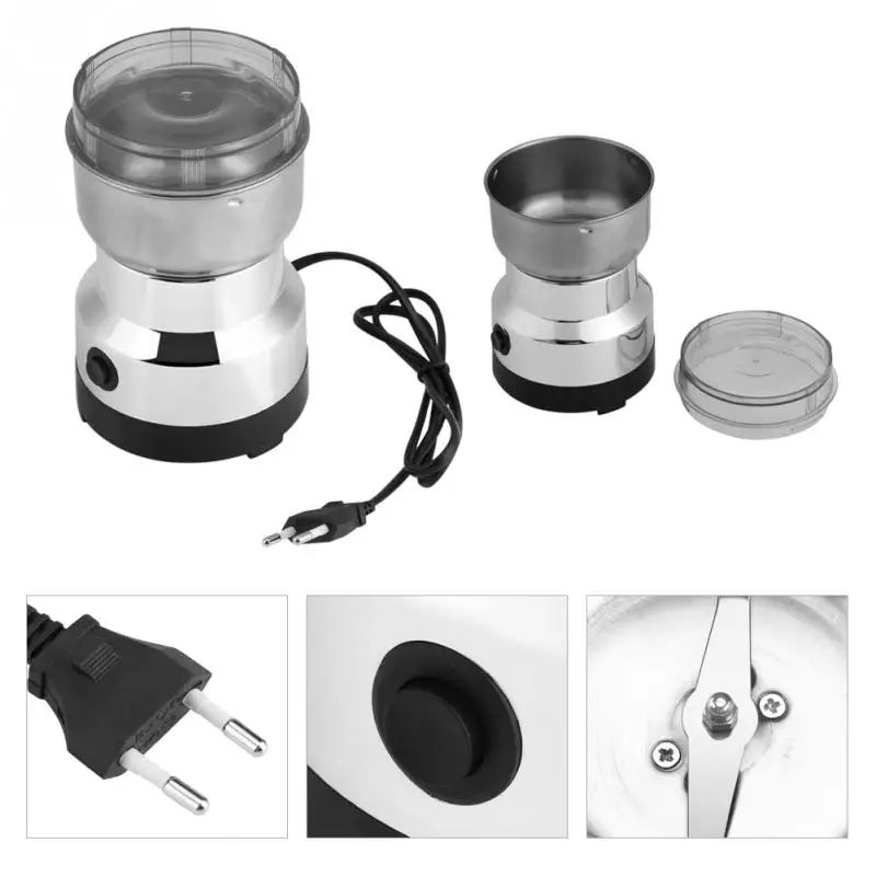 Zerodis Coffee Grinder Multi-functional Stainless Steel Electric Spices/Nuts/Grains/Coffee Bean Grinding EU Plug | Дом и сад