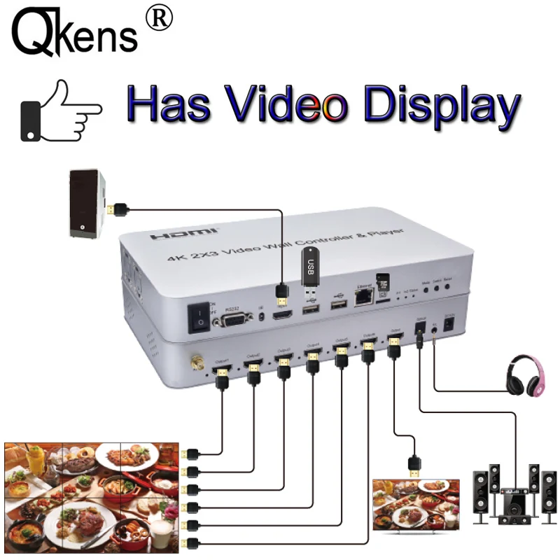 4K 1080P 60 Гц 2x3 Устройство для сращивания 2x2 3x3 комбинированный дисплей Процессор HDMI