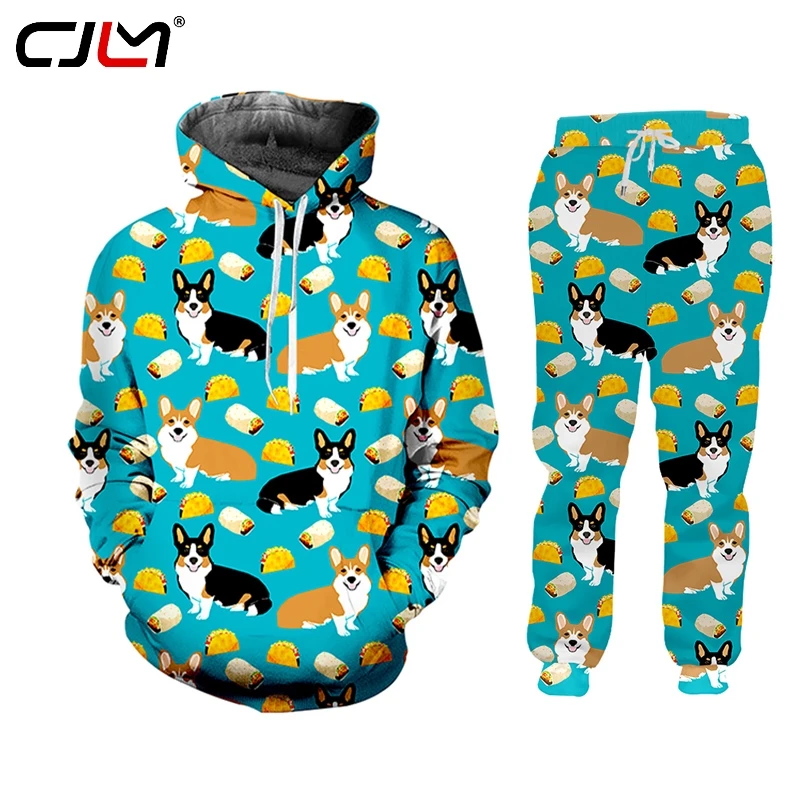 CJLM 3D принт милый животный собачий Спортивный костюм Толстовка мужа с маской для