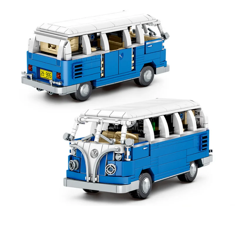 

City Pull Back Classic Bus technical Car MOC Model Building Blocks Creator Mechanic Truck Vehicle Bricks Toys For Children Gifts