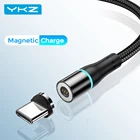 Светодиодный магнитный кабель YKZ USB Type-C Micro USB C для iPhone 12, Samsung USB-C, мобильный телефон, быстрое зарядное устройство 3,0, провод для быстрой зарядки