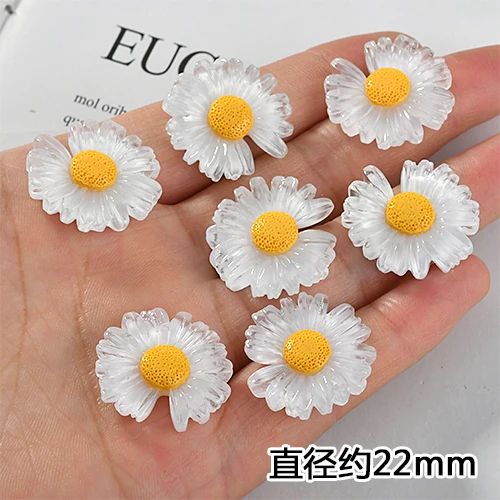 Японский ромашка Scrub прозрачный желе цветок патч DIY ручной работы серьги