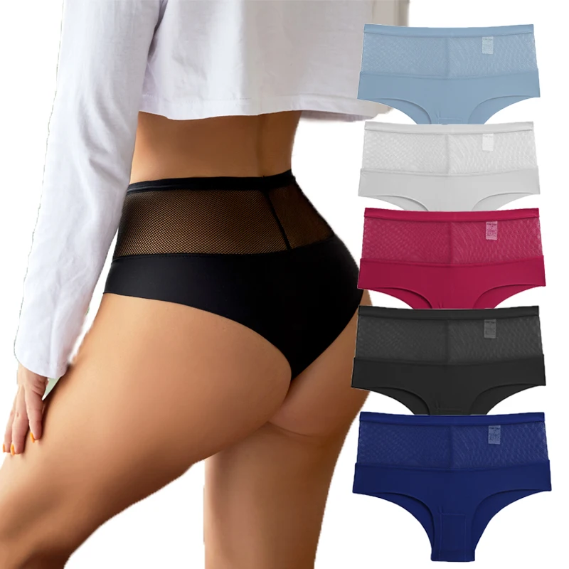 

3PCS/Set Perspective High Waist Women's Panties Seamless Underwear Women See-Through Underpants Girls Intimates Lingerie M-XL