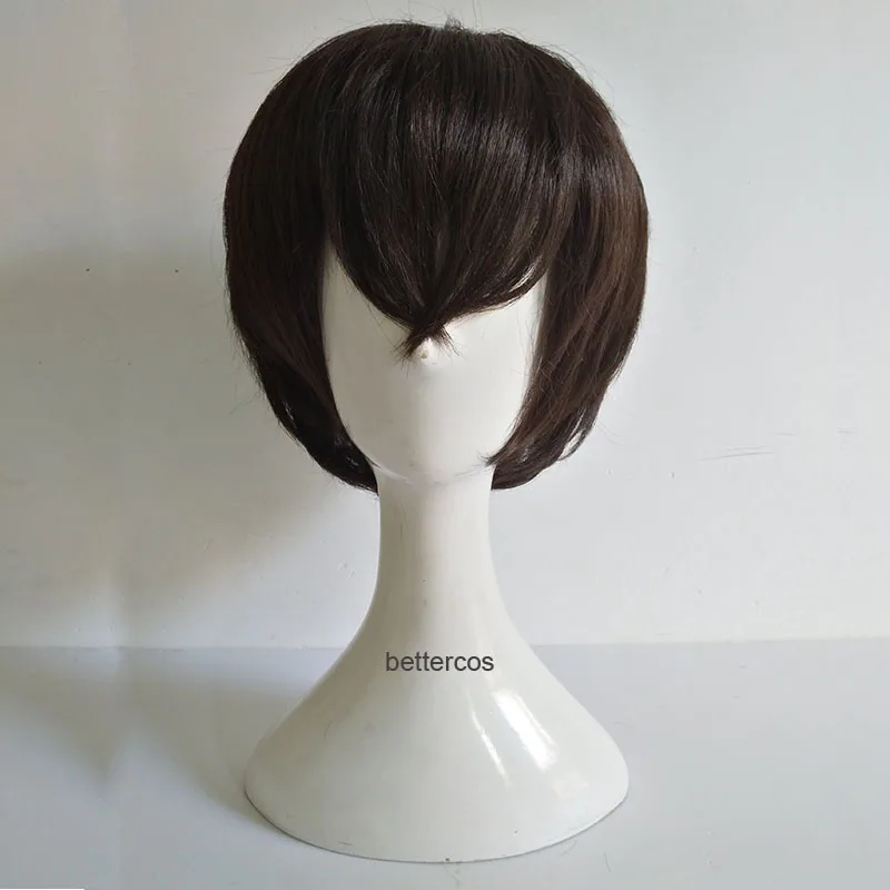 

Парик для косплея Bungo Stray Dogs дазай Осаму, короткие коричневые вьющиеся термостойкие синтетические волосы + парик