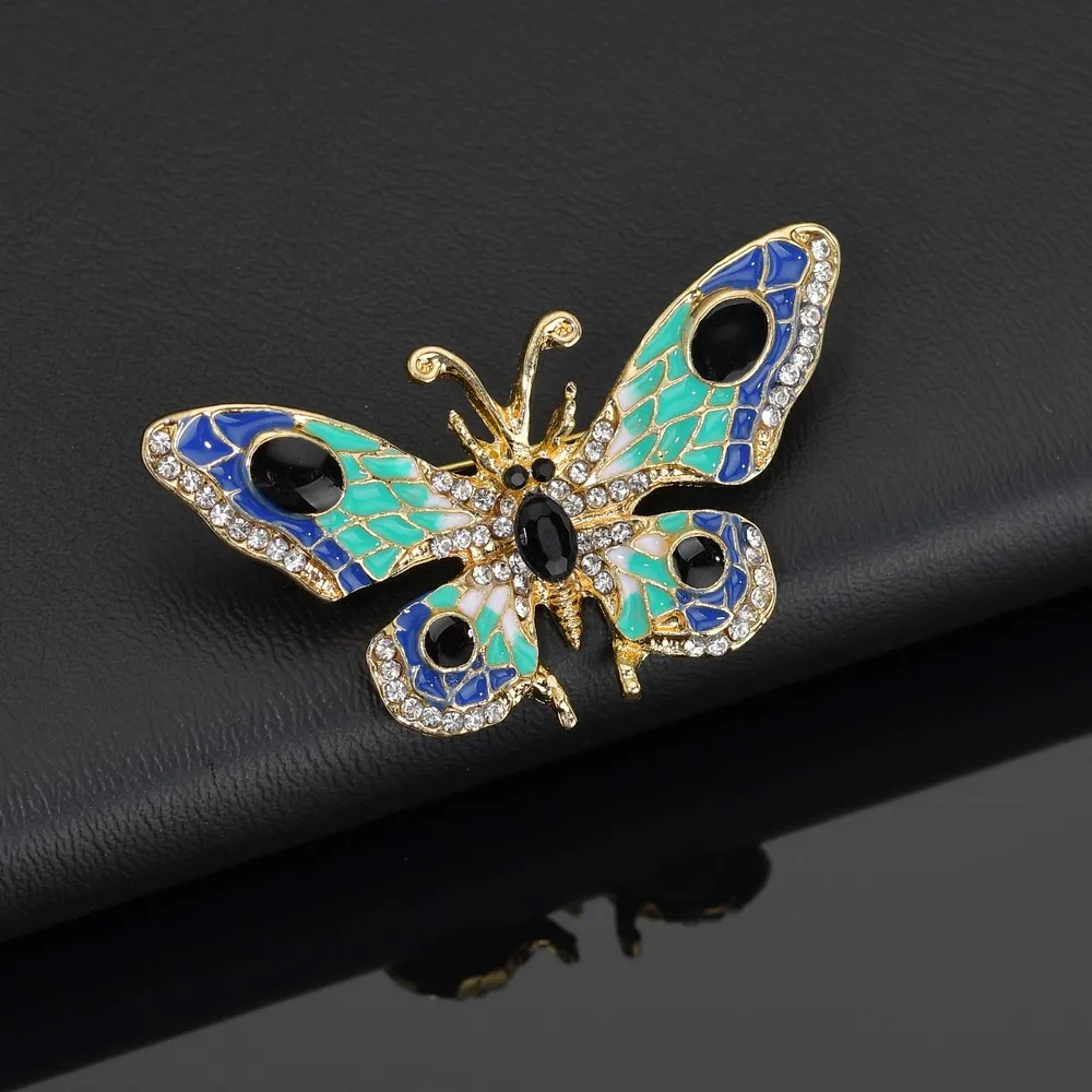 Женские броши бабочки Terreau Kathy модные стразы хиджаб пальто банкетные Свадебные
