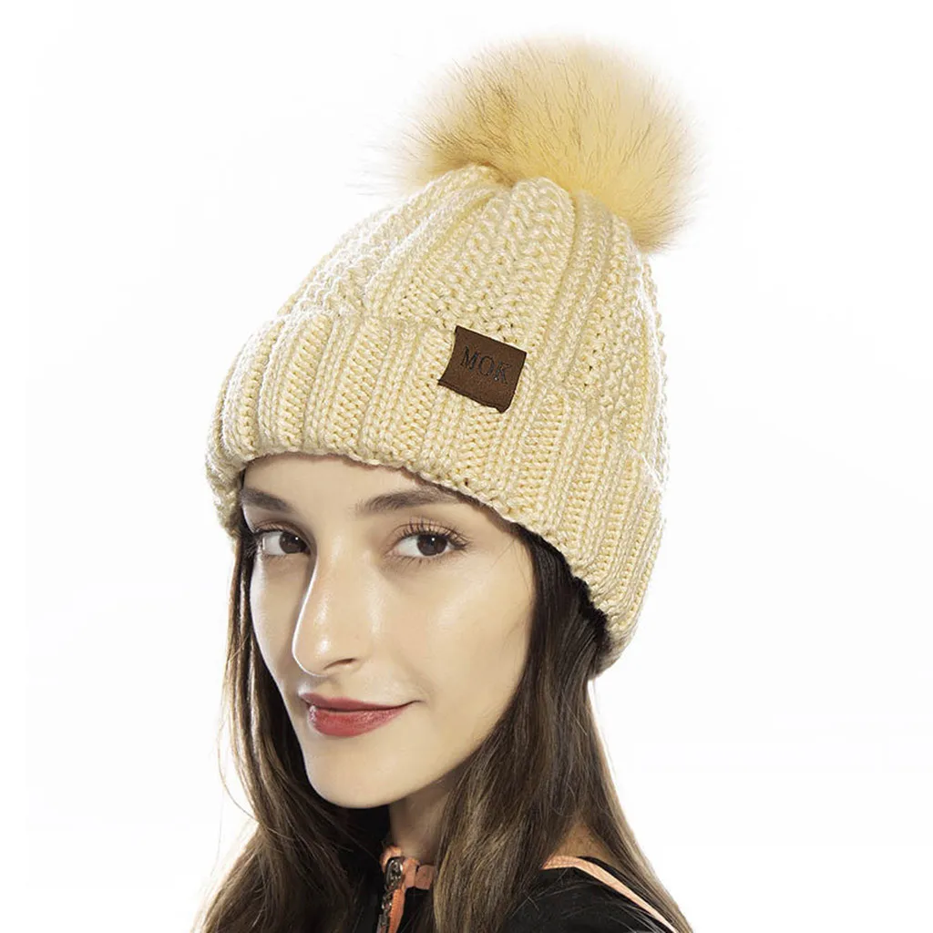 Новая модная женская зимняя шапка Повседневная разноцветная вязаная ручной