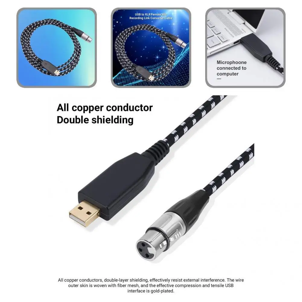

Прочный практичный медный проводник, USB-кабель для записи, антиокислительный для караоке