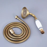 hotelspa retro antique brass 59 extra long flexible tube stretchable hose pipe ceramic hand held spray shower head dhh116