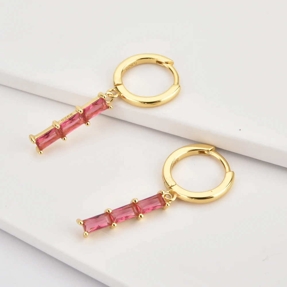 ANDYWEN 925 пробы Серебряный Новый цвет розовый черный циркон Висячие серьги круг 2020