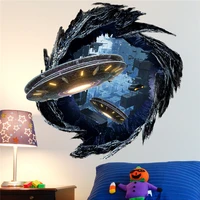 new 3d stereo black hole decorative wall stickers children s room living background creative simple removable sticker