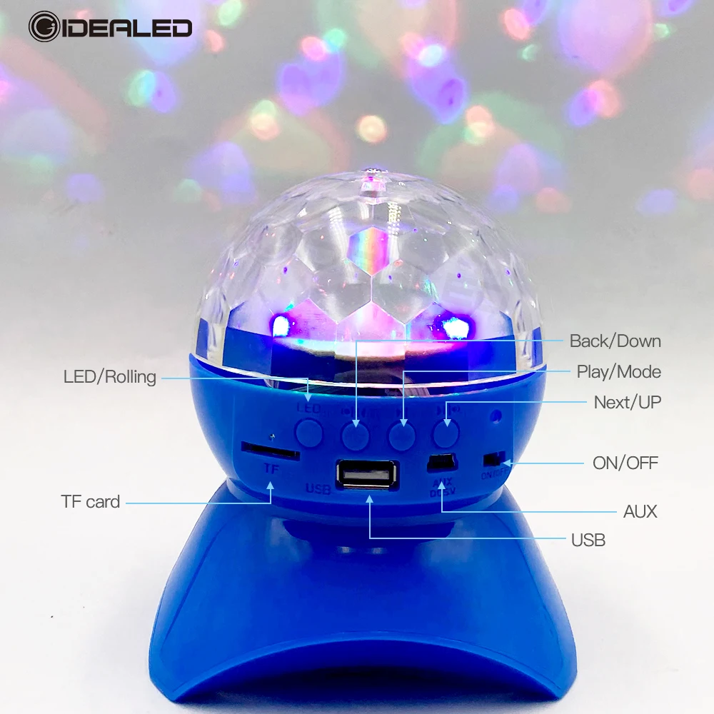 Диджей светодиодный светильник Bluetoot Динамик Беспроводной Хрустальный шар Диско