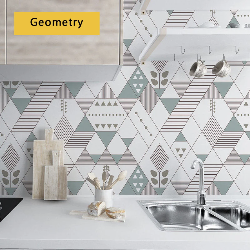 Wallpaper Waterproof Anti Greasy Self Adhesive Film Panels PVC Decoration Vinyl Renovation For Kitchen Desk Wall Stickers Decals |