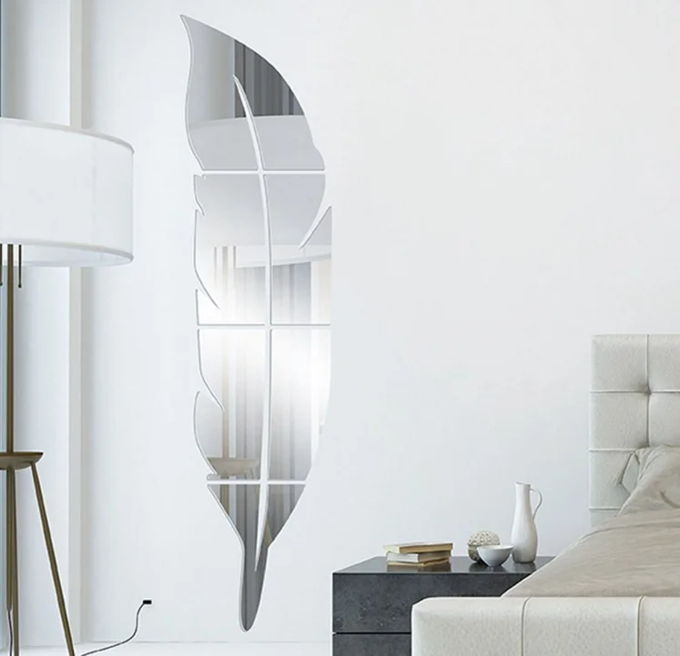 

DIY Modern Plume Feather Style Acrylic Mirror Wall Stickers Room Decoration Living Room Decoration Stickers Wall Decor