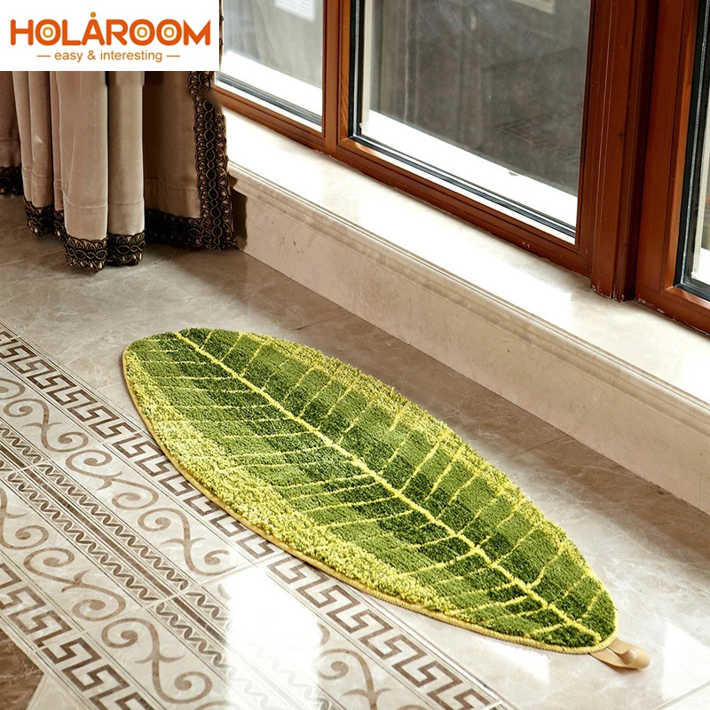 Дизайнерские Противоскользящие коврики с рисунком зеленых листьев для гостиной