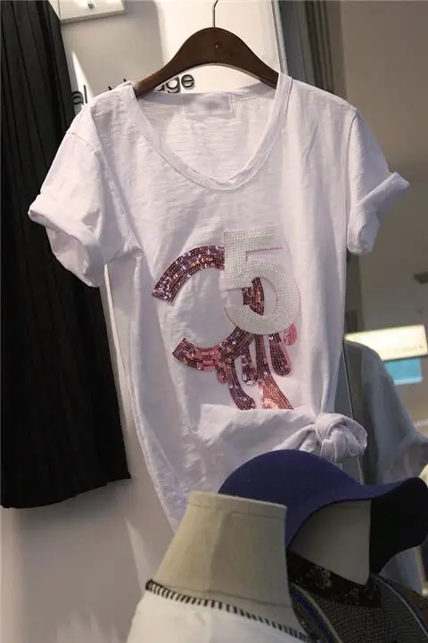 Женская футболка с круглым вырезом S M L Xl белая Повседневная Свободная коротким