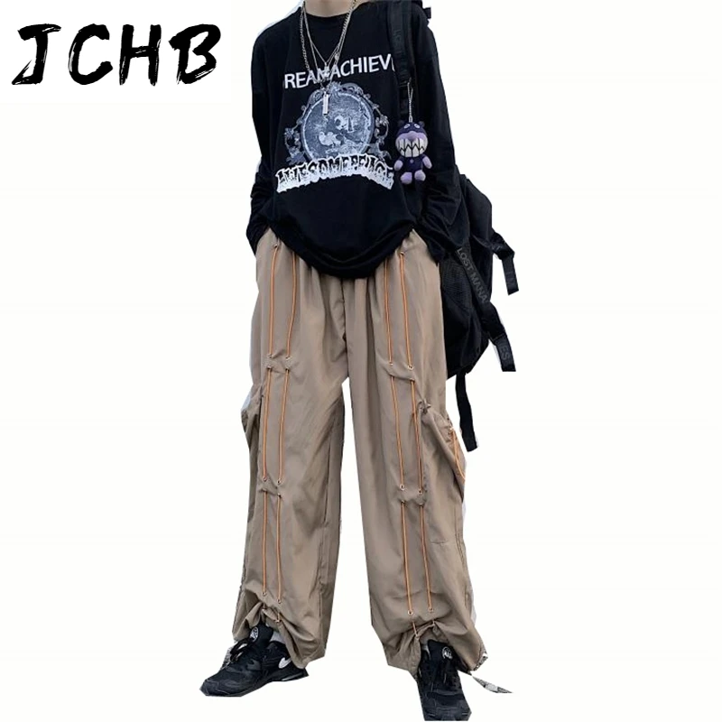 

2021 Harajuku Gothic Loose Wide Leg Pants Men Korean Style Sweatpants Couples Jogger Ins Trend Retro Dark Interspersed Bottom