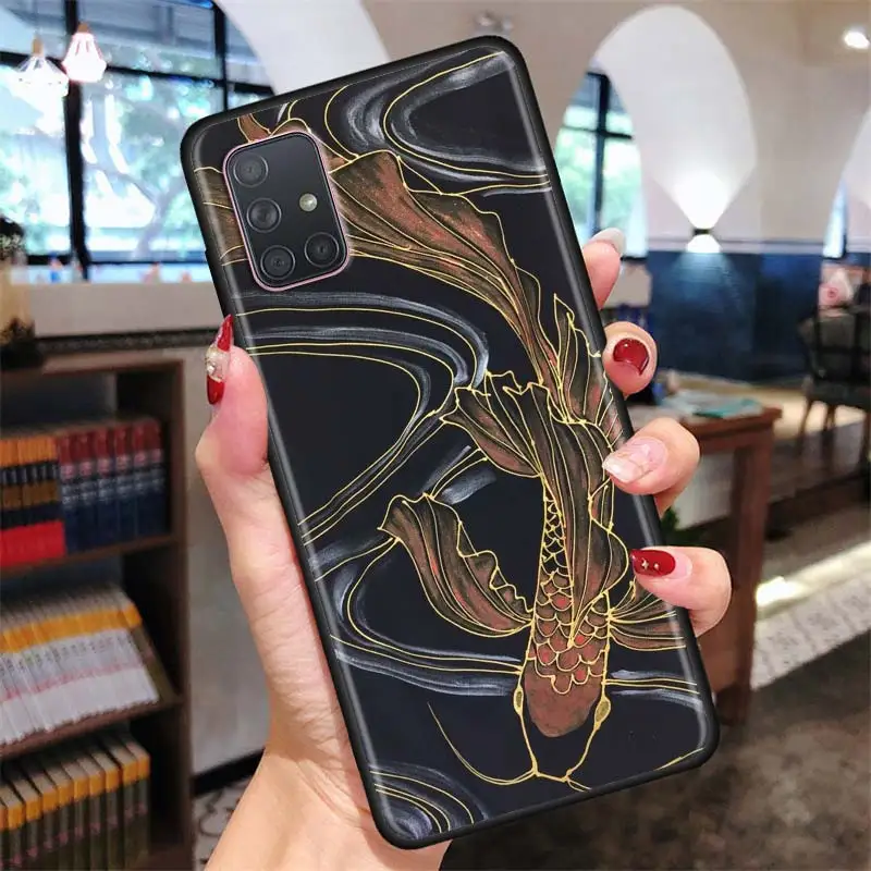 

Phone Case for Samsung Galaxy A50 A70 A51 A71 5G A10s A20e A30 A40 A11 A21s A31 A41 Soft Cover Dragonfly goldfish animal art