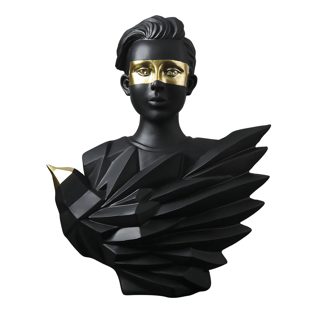 

home decoration sculpture modern art Nordic Punk Style Gypsum Head Firenze Giuliano de' Medici Figurine David Steam wave Retro